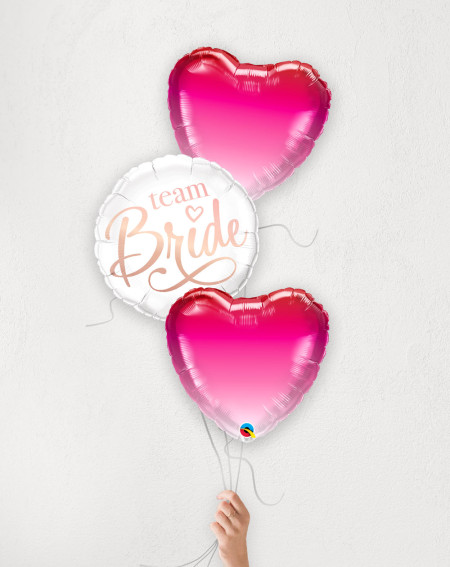 Balloon Bouquet Team Bride Hearts