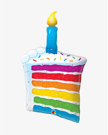 Big Foil Balloon Rainbow cake - Agapics