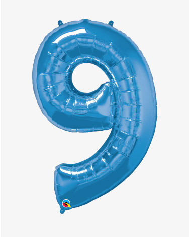 Big Foil Balloon Blue 9 - Agapics