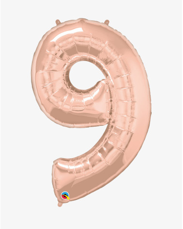 Big Foil Balloon Rose Gold 9 - Agapics