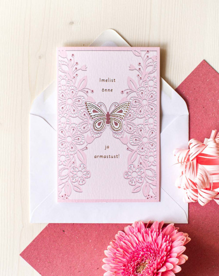 Hallmark Card Pink Butterfly