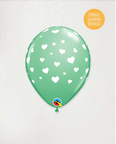 Latex Balloon Hearts green