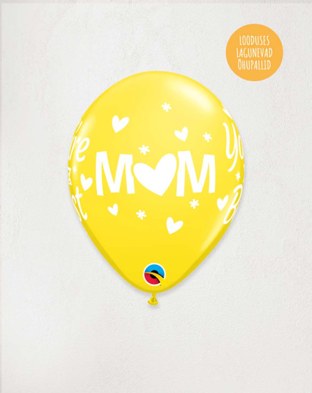 Latex Balloon MOM yellow