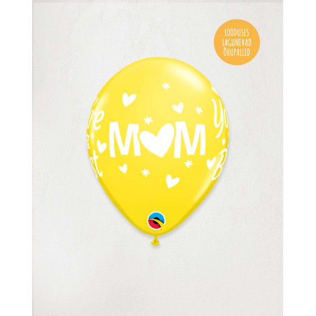 Latex Balloon MOM yellow