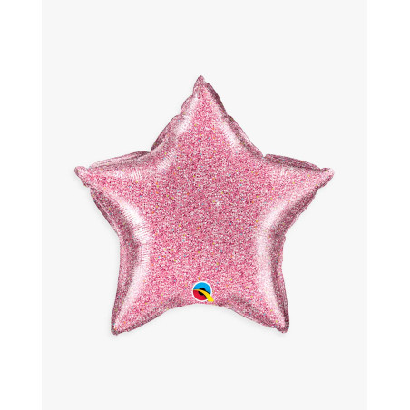 Balloon Shining Star Pink with helium in a box