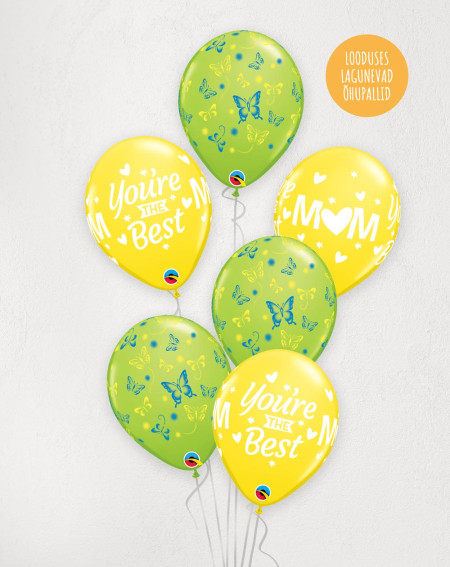 M Balloon Bouquet MOM spring with helium