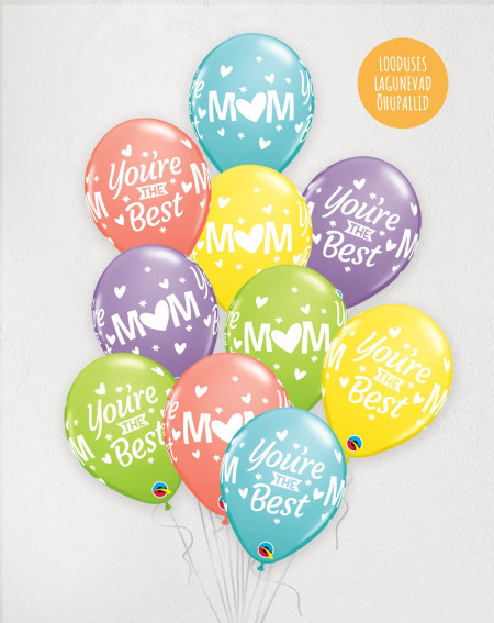 L Balloon Bouquet for Best MOM with helium