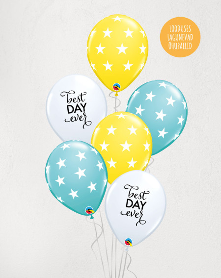M Balloon Bouquet Best Day Stars
