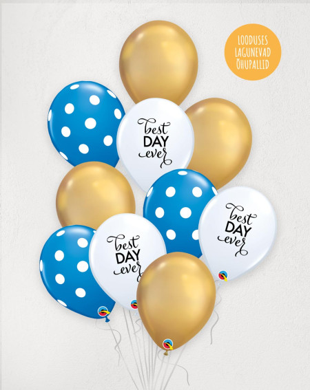L Balloon Bouquet Best Dots with helium