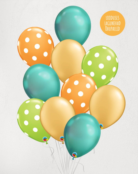 L Balloon Bouquet Spring Dots with helium