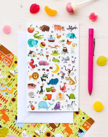Hallmark Card Animals and letters