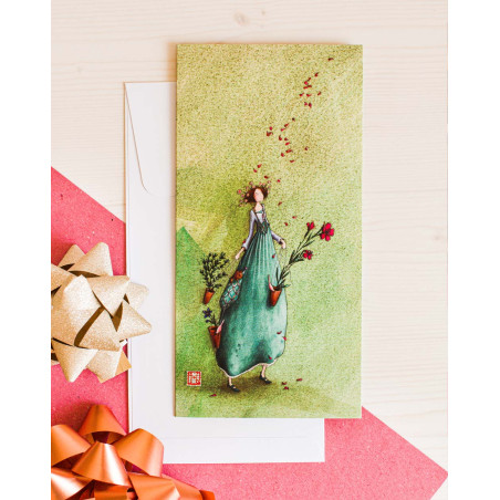 Card Woman with flowers