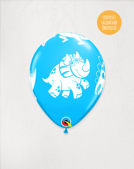 Latex Balloon Blue Dino - Agapics