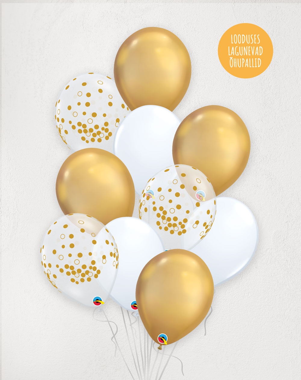 Big L Helium Balloons Golden Dots - Wedding balloons with courier - Agapics