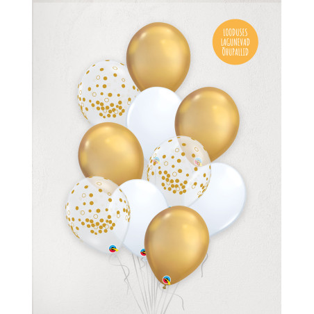 Big L Helium Balloons Golden Dots - Wedding balloons with courier - Agapics