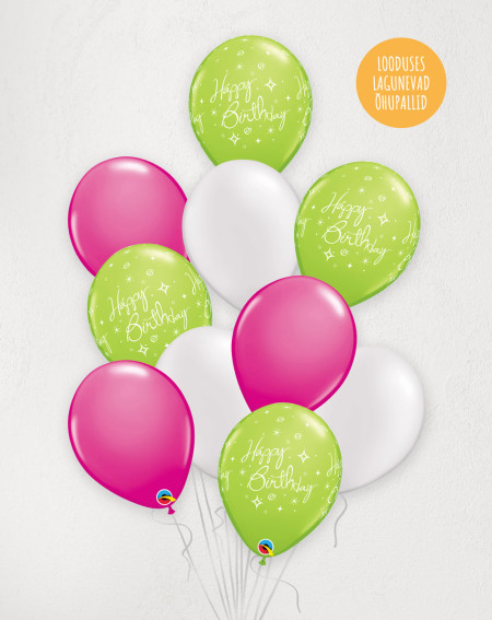 Big L Balloon Bouquet Lime Birthday