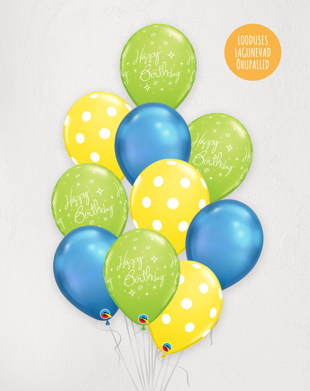 Big L Balloon Bouquet Birthday Yellow