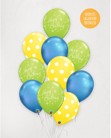 Big L Balloon Bouquet Birthday Yellow