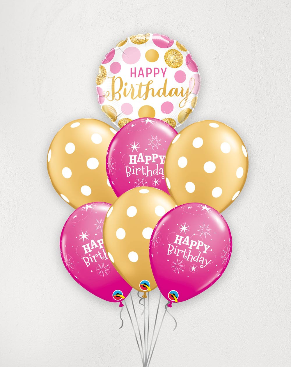 Big Balloon Bouquet Fun Pink Wishes - Agapics