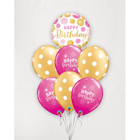 Big Balloon Bouquet Fun Pink Wishes - Agapics