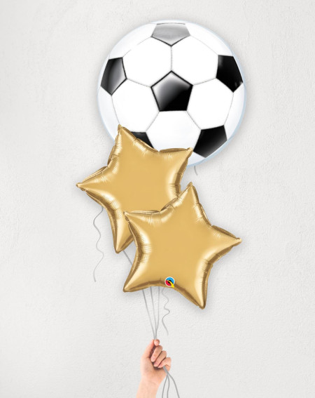 Suur Õhupallibukett Jalgpall tähed kuldne