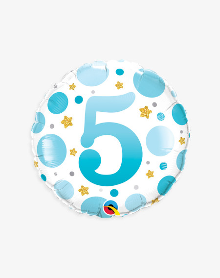 Foil Balloon Blue 5 - Number balloons - Agapics