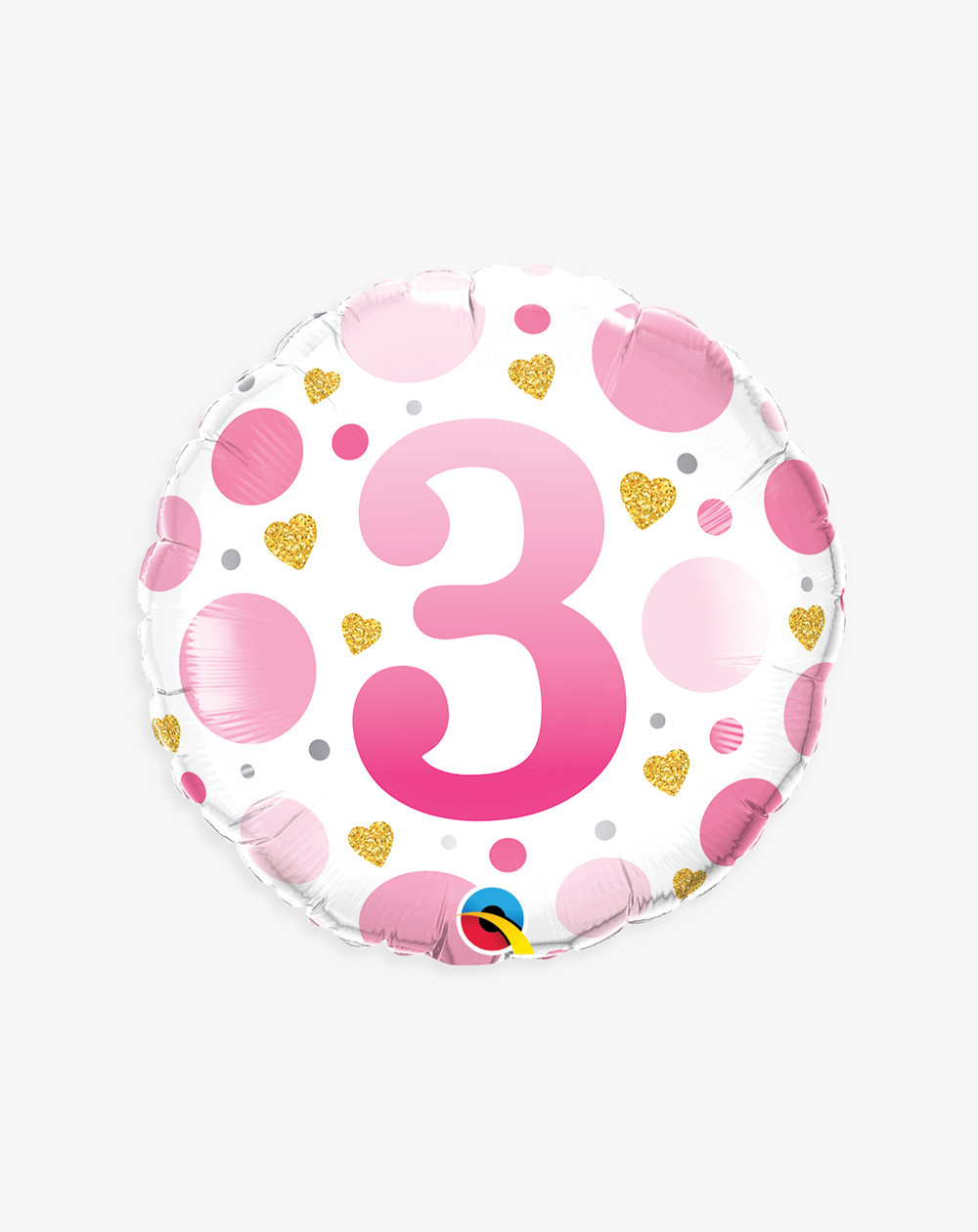 Foil Balloon Pink 3 - Number balloons - Agapics