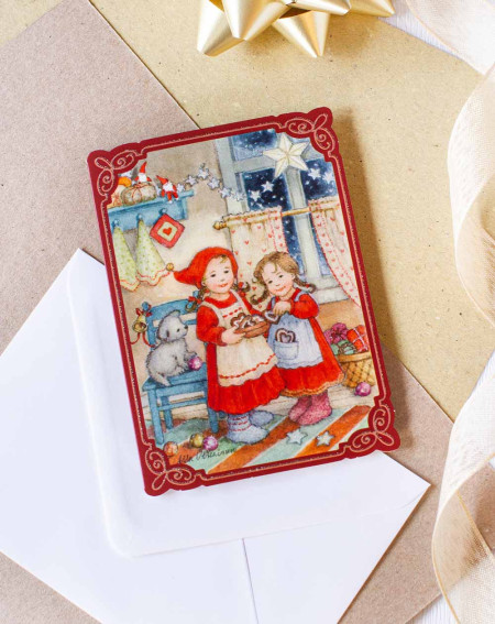 Christmas Card Little Girls - Agapics