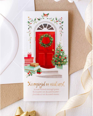 Christmas Card Red door - Agapics