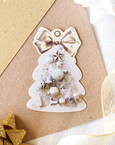 Small Christmas Card Light tree - Gift bag card - Agapics