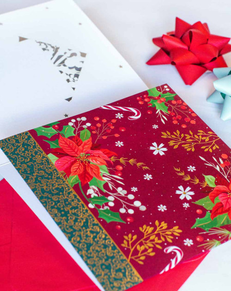 Christmas Card Letter with bow - Agapics