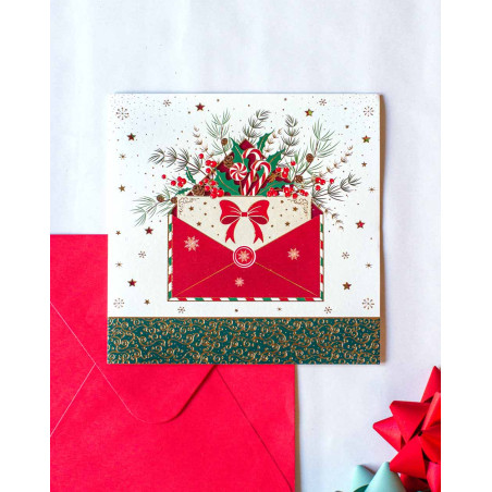 Christmas Card Letter with bow - Agapics