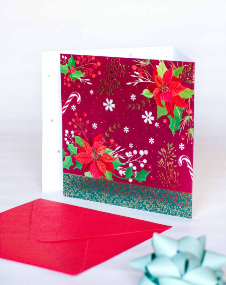 Christmas Card Letter with bow - Agapics