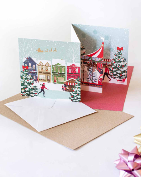 Christmas Card Holiday town - Agapics