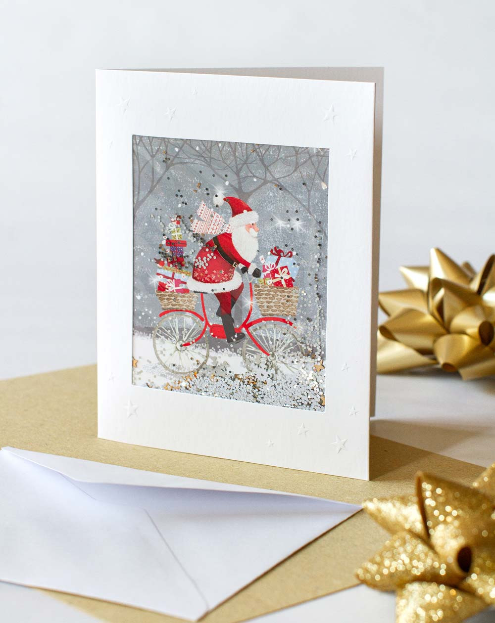 Let it snow Christmas Card Santa - Agapics