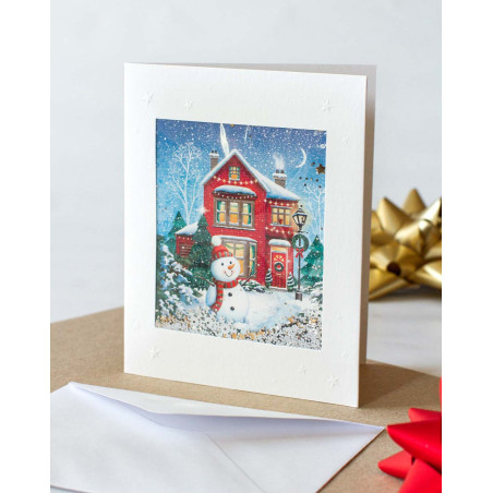 Let it snow Christmas Card Snowman - Agapics