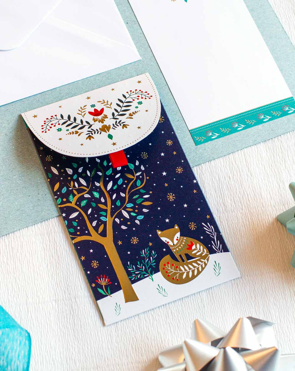 Christmas Pocket Card Fox - Agapics