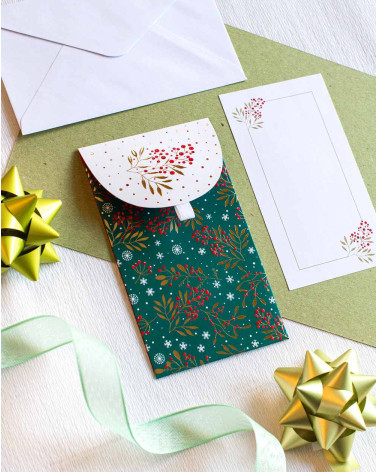 Christmas Pocket Card Berries - Agapics