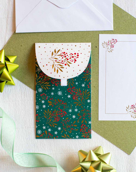 Christmas Pocket Card Berries - Agapics