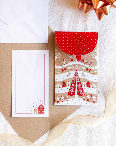 Christmas Pocket Card Red tree - Agapics