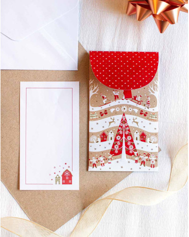 Christmas Pocket Card Red tree - Agapics