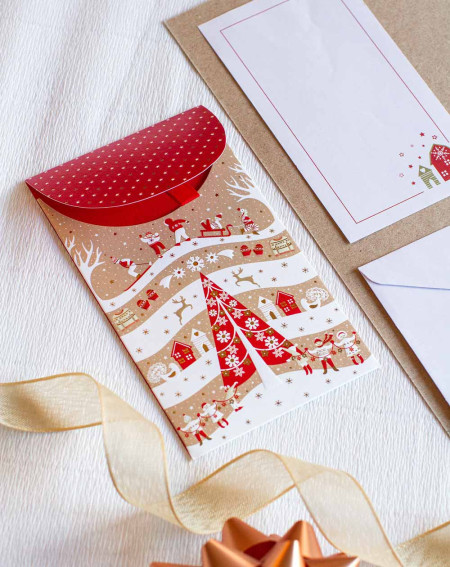 Christmas Pocket Card Red tree - Agapics