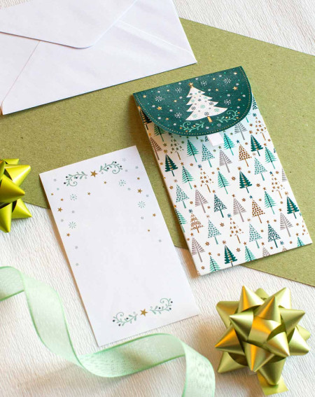 Christmas Pocket Card White tree - Agapics