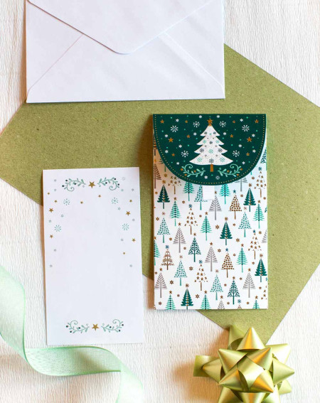 Christmas Pocket Card White tree - Agapics