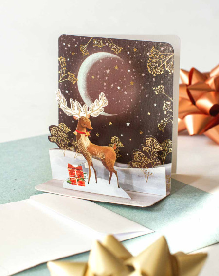 3D Christmas Card Deer - Agapics