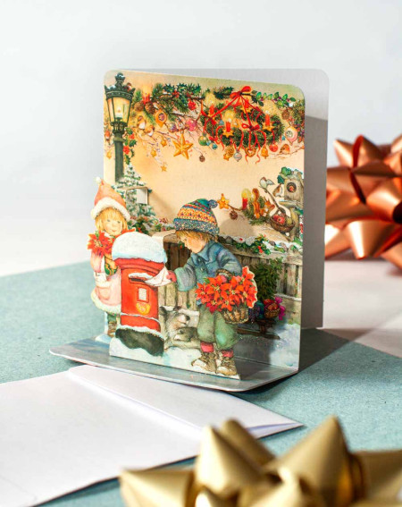 3D Christmas Card Children - Agapics