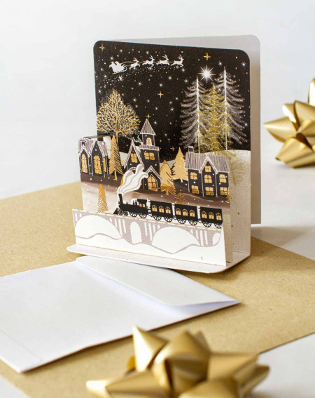 3D Christmas Card Train - Agapics