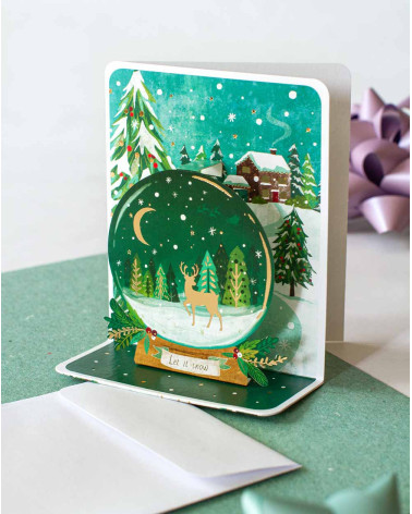 3D Christmas Card Snowball - Agapics