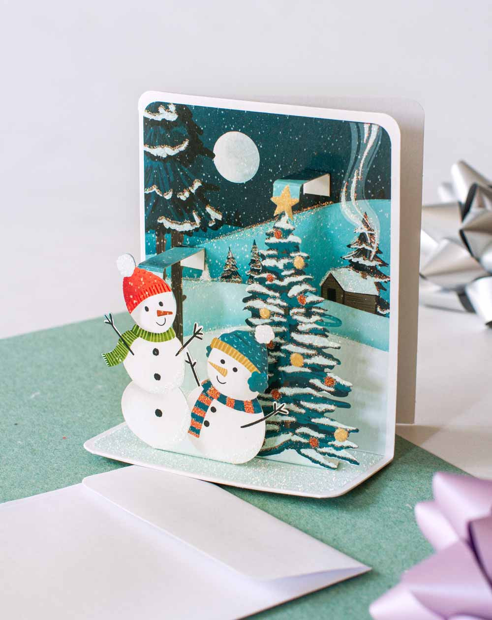 3D Christmas Card Snowmen - Agapics