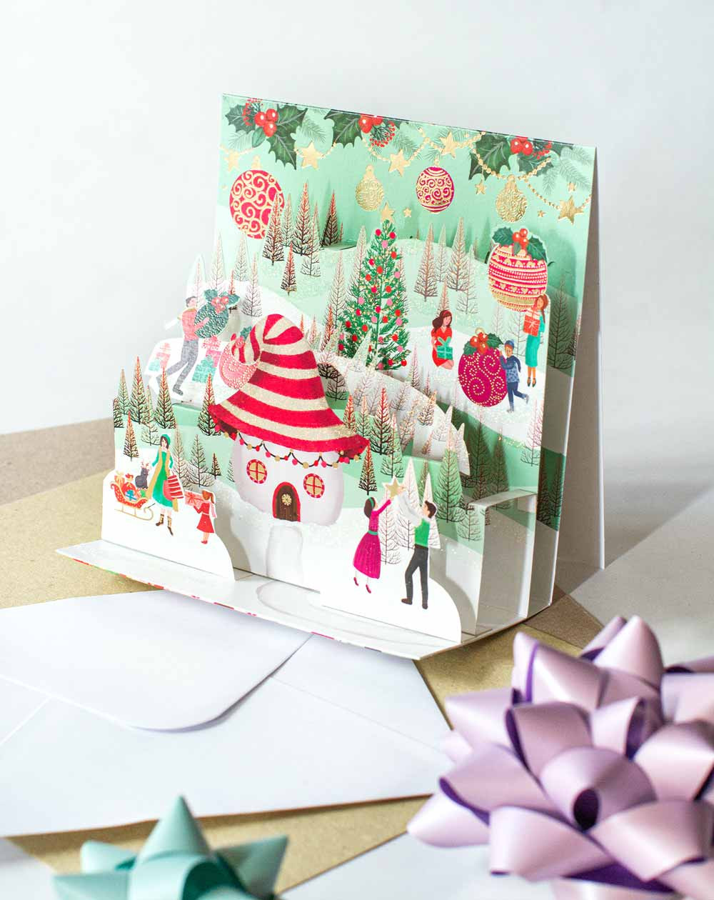 Big 3D Christmas Card Holiday Land - Agapics